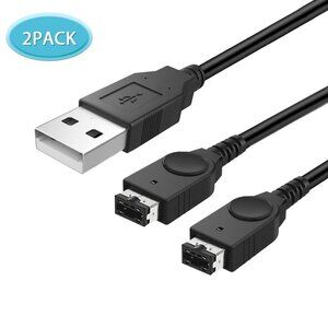 (2) ORIGINAL GBA SP CHARGER CABLES GAMEBOY ADVANCE SP CHARGING CORDS NDS CHARGER